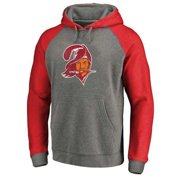 Tampa Bay Buccaneers NFL Pro Line by Fanatics Branded Gray  Red Throwback Logo Tri-Blend Raglan Pullover Hoodie 90Hou,We sell and wholesale Tampa Bay Buccaneers NFL Pro Line by Fanatics Branded Gray  Red Throwback Logo Tri-Blend Raglan Pullover Hoodie 90Hou on line form chian!