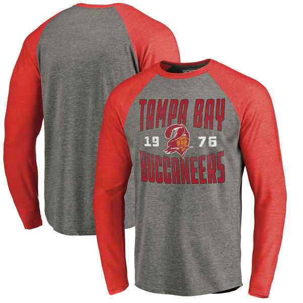 Tampa Bay Buccaneers NFL Pro Line by Fanatics Branded Timeless Collection Antique Stack Long Sleeve Tri-Blend Raglan T-Shirt Ash,We sell and wholesale Tampa Bay Buccaneers NFL Pro Line by Fanatics Branded Timeless Collection Antique Stack Long Sleeve Tri-Blend Raglan T-Shirt Ash on line form chian!
