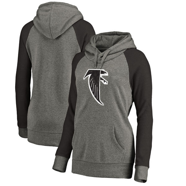 Women Atlanta Falcons NFL Pro Line by Fanatics Branded Throwback Logo Tri-Blend Raglan Plus Size Pullover Hoodie - GrayBlack,We sell and wholesale Women Atlanta Falcons NFL Pro Line by Fanatics Branded Throwback Logo Tri-Blend Raglan Plus Size Pullover Hoodie - GrayBlack on line form chian!
