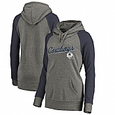 Women Dallas Cowboys NFL Pro Line by Fanatics Branded Timeless Collection Rising Script Plus Size Tri-Blend Hoodie - Ash,baseball caps,new era cap wholesale,wholesale hats