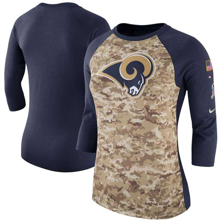 Women Los Angeles Rams Nike Camo Navy Salute to Service Legend Three-Quarter Raglan Sleeve T-Shirt 90Hou,We sell and wholesale Women Los Angeles Rams Nike Camo Navy Salute to Service Legend Three-Quarter Raglan Sleeve T-Shirt 90Hou on line form chian!