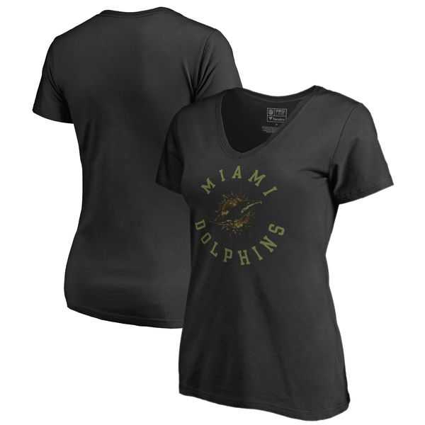 Women Miami Dolphins NFL Pro Line by Fanatics Branded Camo Collection Liberty Plus Size V Neck T-Shirt Black,We sell and wholesale Women Miami Dolphins NFL Pro Line by Fanatics Branded Camo Collection Liberty Plus Size V Neck T-Shirt Black on line form chian!