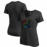 Women Milwaukee Brewers Fanatics Branded Black Big Tall Pride T Shirt Fyun,baseball caps,new era cap wholesale,wholesale hats