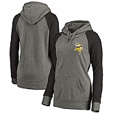Women Minnesota Vikings NFL Pro Line by Fanatics Branded Plus Sizes Vintage Lounge Pullover Hoodie - Heathered Gray,baseball caps,new era cap wholesale,wholesale hats