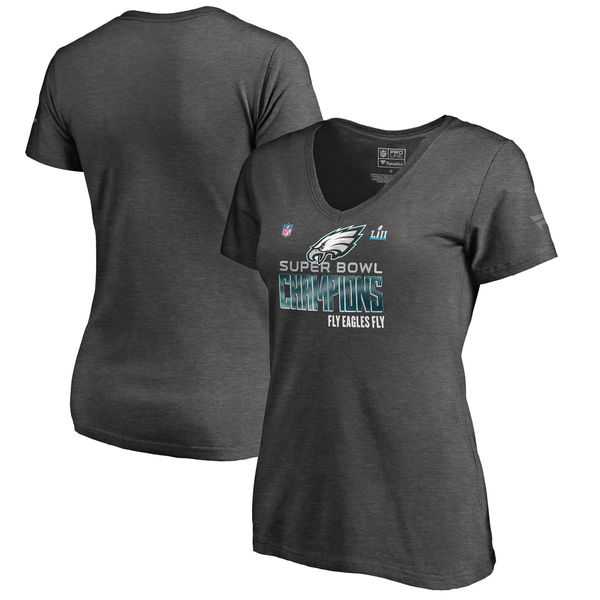Women Philadelphia Eagles NFL Pro Line by Fanatics Branded Heathered Charcoal Super Bowl LII Champions T Shirt,We sell and wholesale Women Philadelphia Eagles NFL Pro Line by Fanatics Branded Heathered Charcoal Super Bowl LII Champions T Shirt on line form chian!