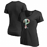Women Philadelphia Phillies Fanatics Branded Lovely V Neck T-Shirt Black Fyun,baseball caps,new era cap wholesale,wholesale hats