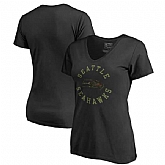 Women Seattle Seahawks NFL Pro Line by Fanatics Branded Camo Collection Liberty Plus Size V Neck T-Shirt Black,baseball caps,new era cap wholesale,wholesale hats