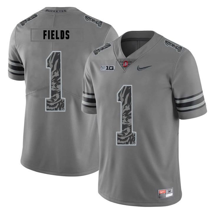 Ohio State Buckeyes 1 Justin Fields Gray Nike College Football Jersey Dzhi,We sell and wholesale Ohio State Buckeyes 1 Justin Fields Gray Nike College Football Jersey Dzhi on line form chian!