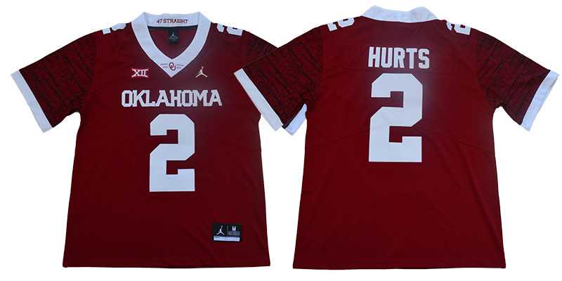 Oklahoma Sooners 2 Jalen Hurts Red 47 Game Winning Streak College Football Jersey,We sell and wholesale Oklahoma Sooners 2 Jalen Hurts Red 47 Game Winning Streak College Football Jersey on line form chian!
