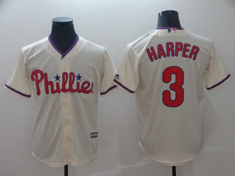 Phillies 3 Bryce Harper Cream Cool Base Jersey,We sell and wholesale Phillies 3 Bryce Harper Cream Cool Base Jersey on line form chian!