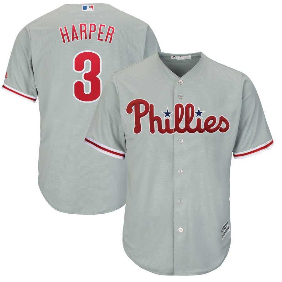 Phillies 3 Bryce Harper Gray Cool Base Jersey Dzhi,We sell and wholesale Phillies 3 Bryce Harper Gray Cool Base Jersey Dzhi on line form chian!