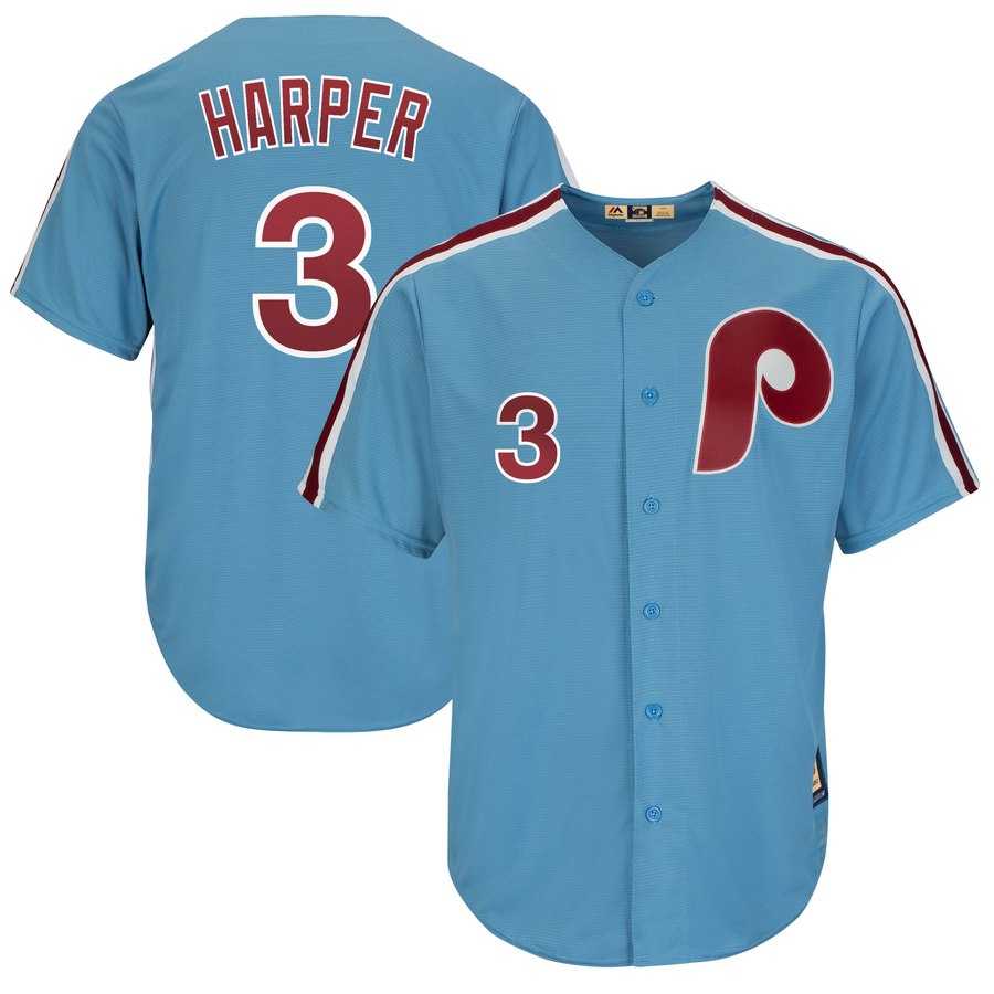 Phillies 3 Bryce Harper Light Blue Cool Base Cooperstown Jersey Dzhi,We sell and wholesale Phillies 3 Bryce Harper Light Blue Cool Base Cooperstown Jersey Dzhi on line form chian!