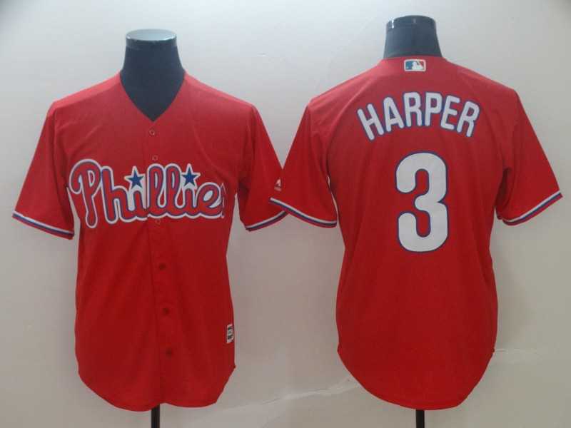 Phillies 3 Bryce Harper Scarlet Cool Base Jersey,We sell and wholesale Phillies 3 Bryce Harper Scarlet Cool Base Jersey on line form chian!