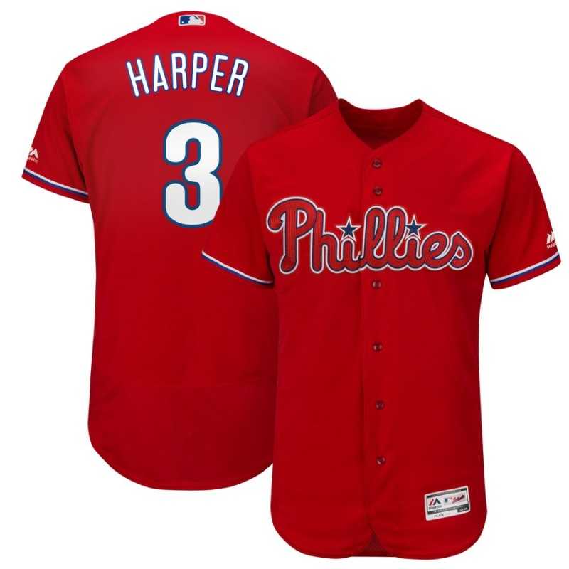 Phillies 3 Bryce Harper Scarlet Flexbase Jersey Dzhi,We sell and wholesale Phillies 3 Bryce Harper Scarlet Flexbase Jersey Dzhi on line form chian!