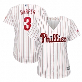 Women Phillies 3 Bryce Harper Whhite Cool Base Jersey Dzhi,baseball caps,new era cap wholesale,wholesale hats