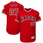 Angels 27 Mike Trout Scarlet 150th Patch Flexbase Jersey Dzhi,baseball caps,new era cap wholesale,wholesale hats