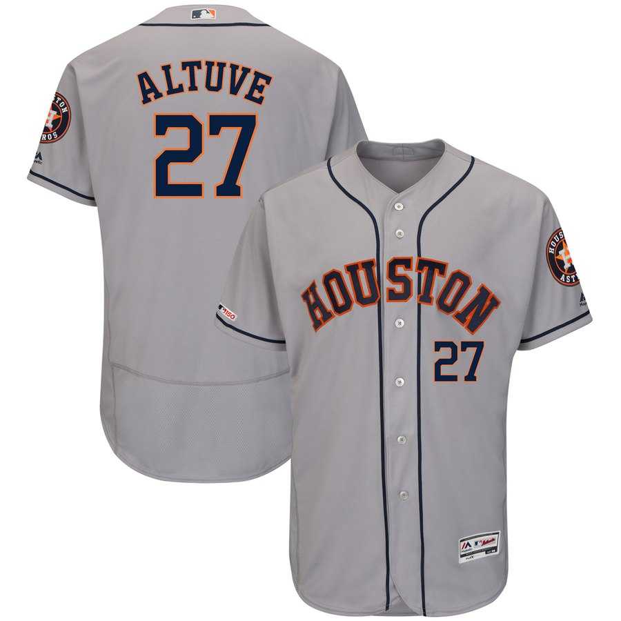 Astros 27 Jose Altuve Gray 150th Patch Flexbase Jersey Dzhi,We sell and wholesale Astros 27 Jose Altuve Gray 150th Patch Flexbase Jersey Dzhi on line form chian!