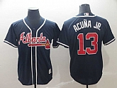 Braves 13 Ronald Acuna Jr. Navy Cool Base Jersey,baseball caps,new era cap wholesale,wholesale hats
