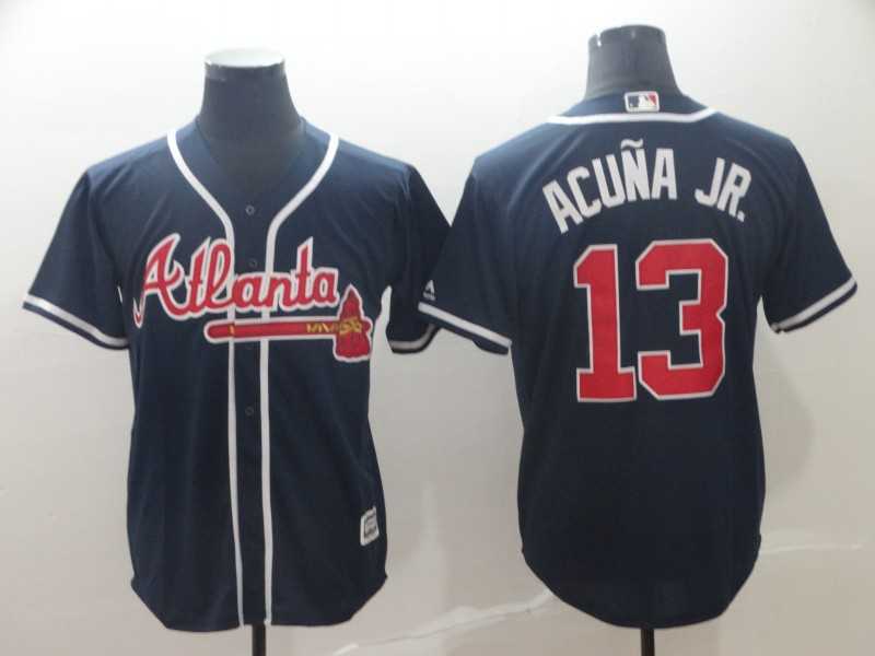 Braves 13 Ronald Acuna Jr. Navy Cool Base Jersey,We sell and wholesale Braves 13 Ronald Acuna Jr. Navy Cool Base Jersey on line form chian!