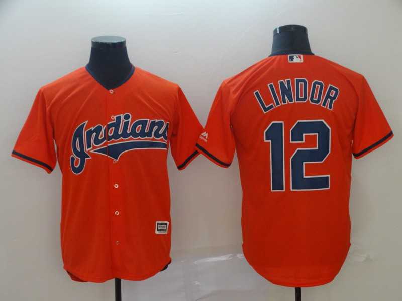 Indians 12 Francisco Lindor Orange Cool Base Jersey,We sell and wholesale Indians 12 Francisco Lindor Orange Cool Base Jersey on line form chian!