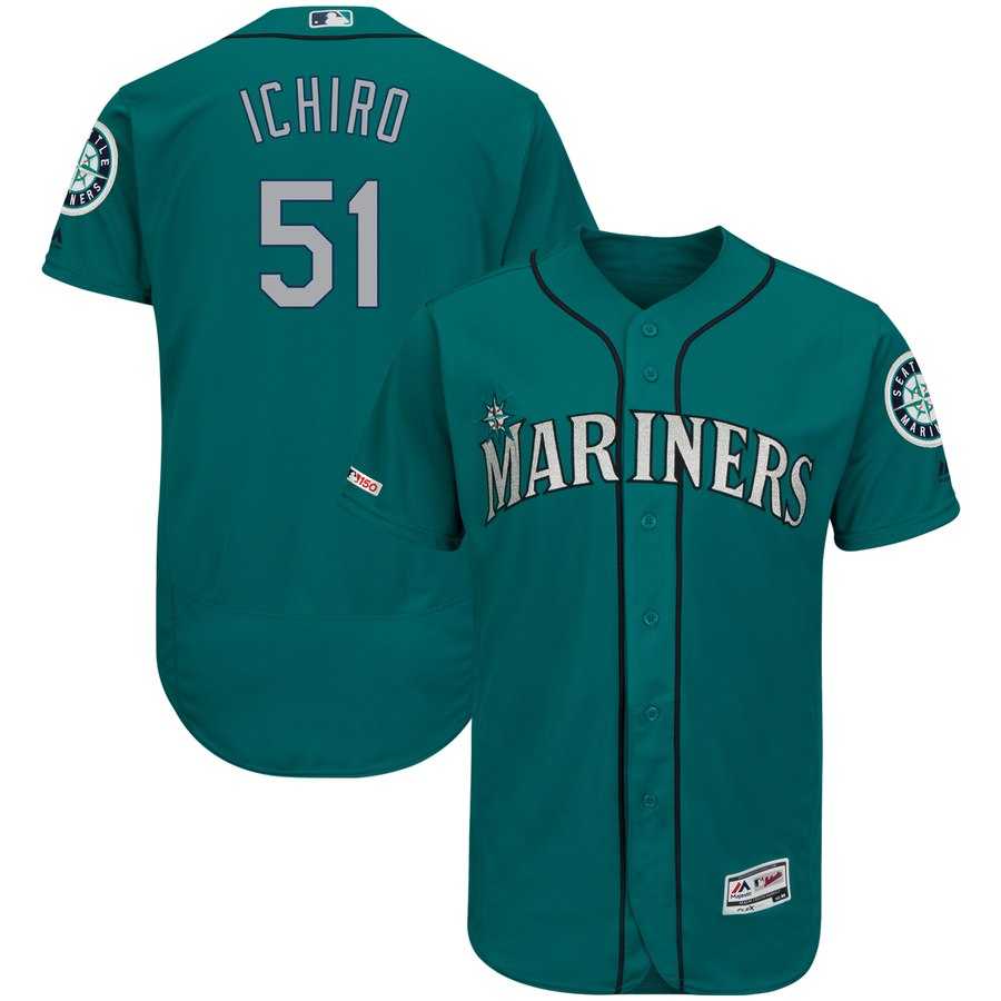 Mariners 51 Ichiro Suzuki Aqua 150th Patch Flexbase Jersey Dzhi,We sell and wholesale Mariners 51 Ichiro Suzuki Aqua 150th Patch Flexbase Jersey Dzhi on line form chian!