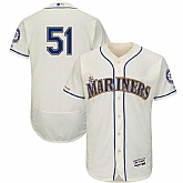 Mariners 51 Ichiro Suzuki Cream 150th Patch Flexbase Jersey Dzhi,baseball caps,new era cap wholesale,wholesale hats