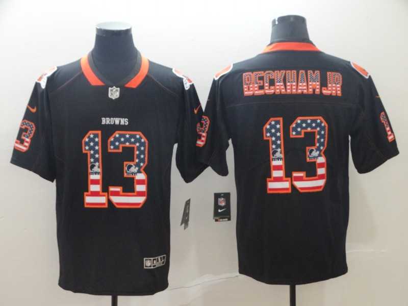 Nike Browns 13 Odell Beckham Jr Black USA Flag Fashion Limited Jersey,We sell and wholesale Nike Browns 13 Odell Beckham Jr Black USA Flag Fashion Limited Jersey on line form chian!