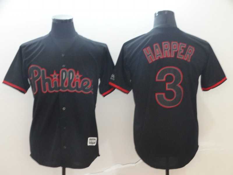 Phillies 3 Bryce Harper Black Shadow Legend Cool Base Jersey,We sell and wholesale Phillies 3 Bryce Harper Black Shadow Legend Cool Base Jersey on line form chian!