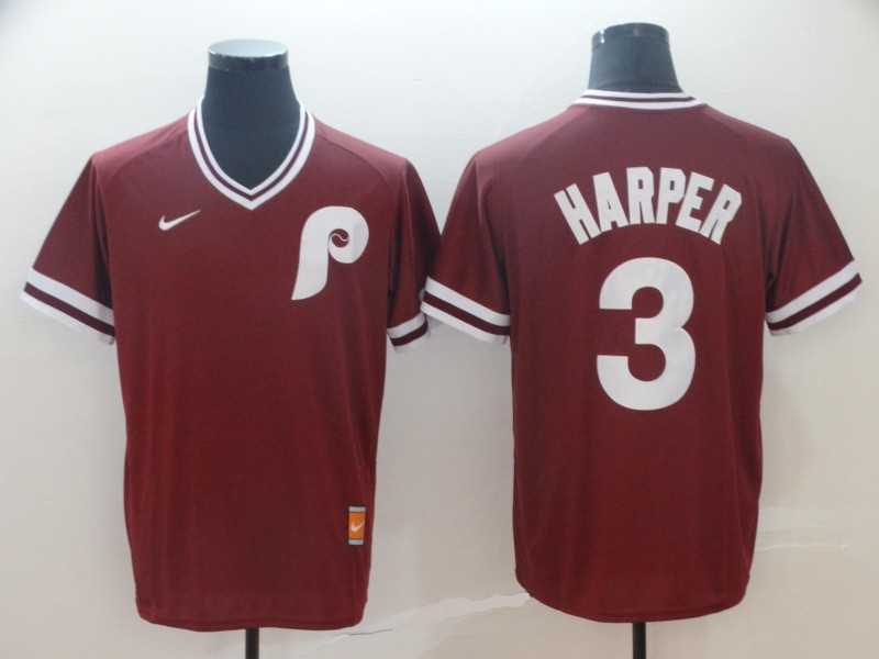 Phillies 3 Bryce Harper Red Throwback Jersey,We sell and wholesale Phillies 3 Bryce Harper Red Throwback Jersey on line form chian!
