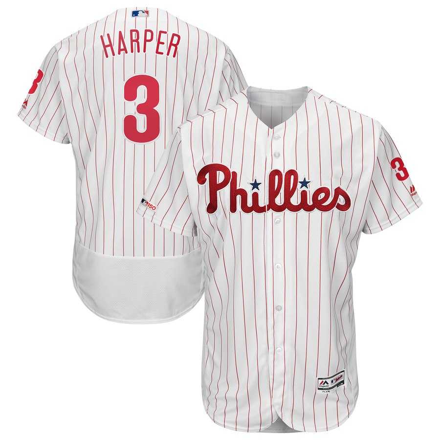 Phillies 3 Bryce Harper White 150th Patch Flexbase Collection Dzhi,We sell and wholesale Phillies 3 Bryce Harper White 150th Patch Flexbase Collection Dzhi on line form chian!