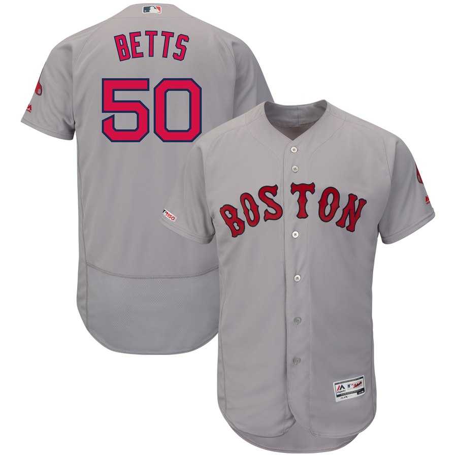 Red Sox 50 Mookie Betts Gray 150th Patch FlexBase Jersey Dzhi,We sell and wholesale Red Sox 50 Mookie Betts Gray 150th Patch FlexBase Jersey Dzhi on line form chian!