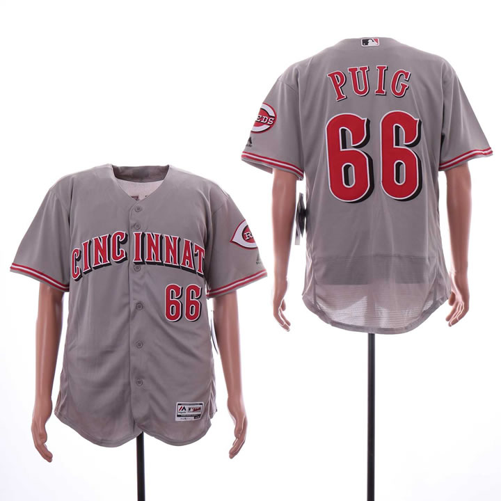 Reds 66 Yasiel Puig Gray Flexbase Jersey Dzhi,We sell and wholesale Reds 66 Yasiel Puig Gray Flexbase Jersey Dzhi on line form chian!
