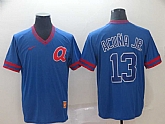 Braves 13 Ronald Acuna Jr Blue Throwback Jerseys,baseball caps,new era cap wholesale,wholesale hats