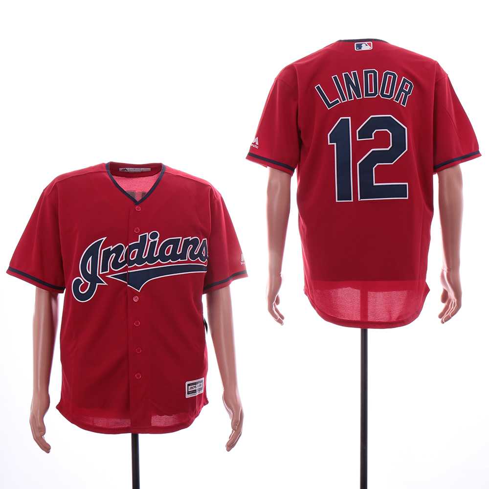 Indians 12 Francisco Lindor Red Cool Base Jersey,We sell and wholesale Indians 12 Francisco Lindor Red Cool Base Jersey on line form chian!