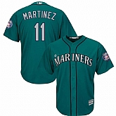 Mariners 11 Edgar Martinez Green 2019 Hall of Fame Induction Patch Cool Base Jersey Dzhi,baseball caps,new era cap wholesale,wholesale hats
