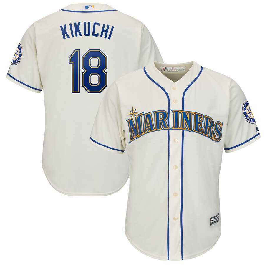 Mariners 18 Yusei Kikuchi Cream Cool Base Jersey Dzhi,We sell and wholesale Mariners 18 Yusei Kikuchi Cream Cool Base Jersey Dzhi on line form chian!