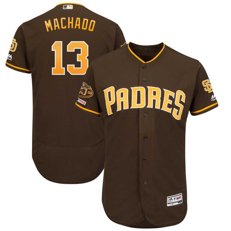 Padres 13 Manny Machado Brown 50th Anniversary and 150th Patch FlexBase Jersey Dzhi,We sell and wholesale Padres 13 Manny Machado Brown 50th Anniversary and 150th Patch FlexBase Jersey Dzhi on line form chian!