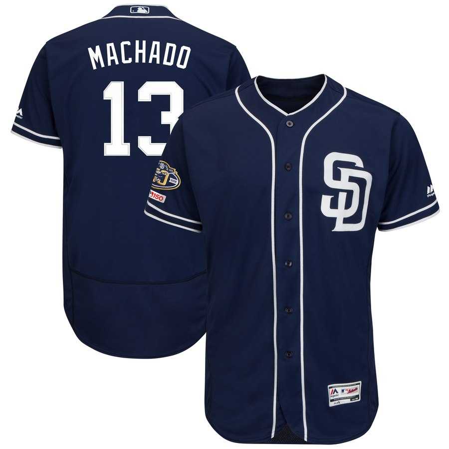 Padres 13 Manny Machado Navy 50th Anniversary and 150th Patch FlexBase Jersey Dzhi,We sell and wholesale Padres 13 Manny Machado Navy 50th Anniversary and 150th Patch FlexBase Jersey Dzhi on line form chian!