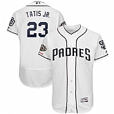 Padres 23 Fernando Tatis Jr. White 50th Anniversary and 150th Patch FlexBase Jersey Dzhi,baseball caps,new era cap wholesale,wholesale hats