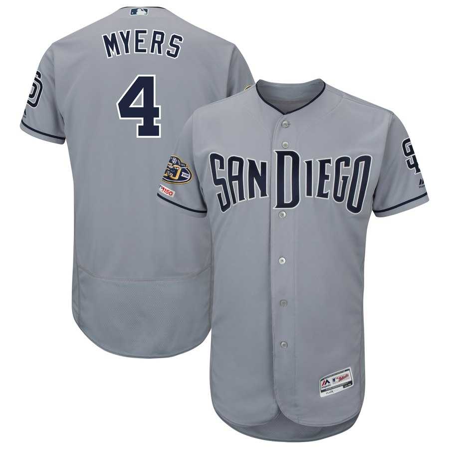 Padres 4 Wil Meyers Gray 50th Anniversary and 150th Patch FlexBase Jersey Dzhi,We sell and wholesale Padres 4 Wil Meyers Gray 50th Anniversary and 150th Patch FlexBase Jersey Dzhi on line form chian!