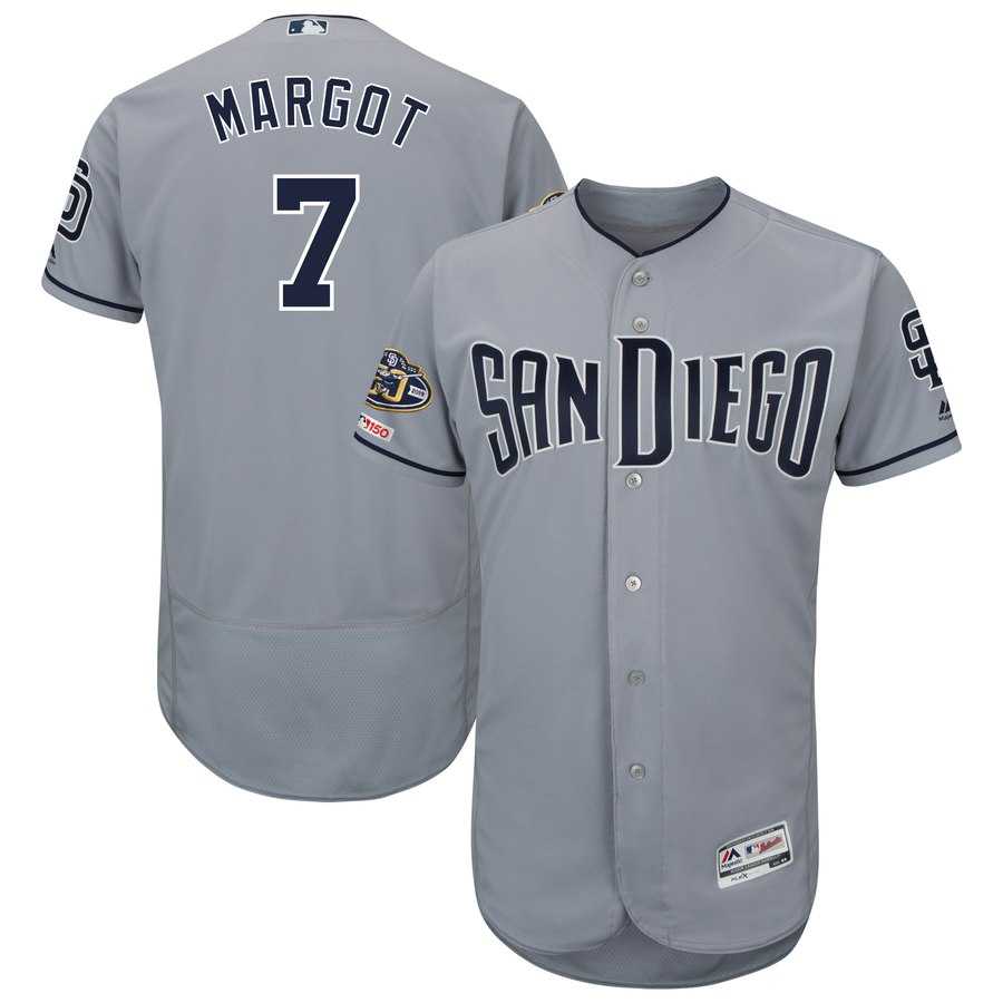 Padres 7 Manuel Margot Gray 50th Anniversary and 150th Patch FlexBase Jersey Dzhi,We sell and wholesale Padres 7 Manuel Margot Gray 50th Anniversary and 150th Patch FlexBase Jersey Dzhi on line form chian!