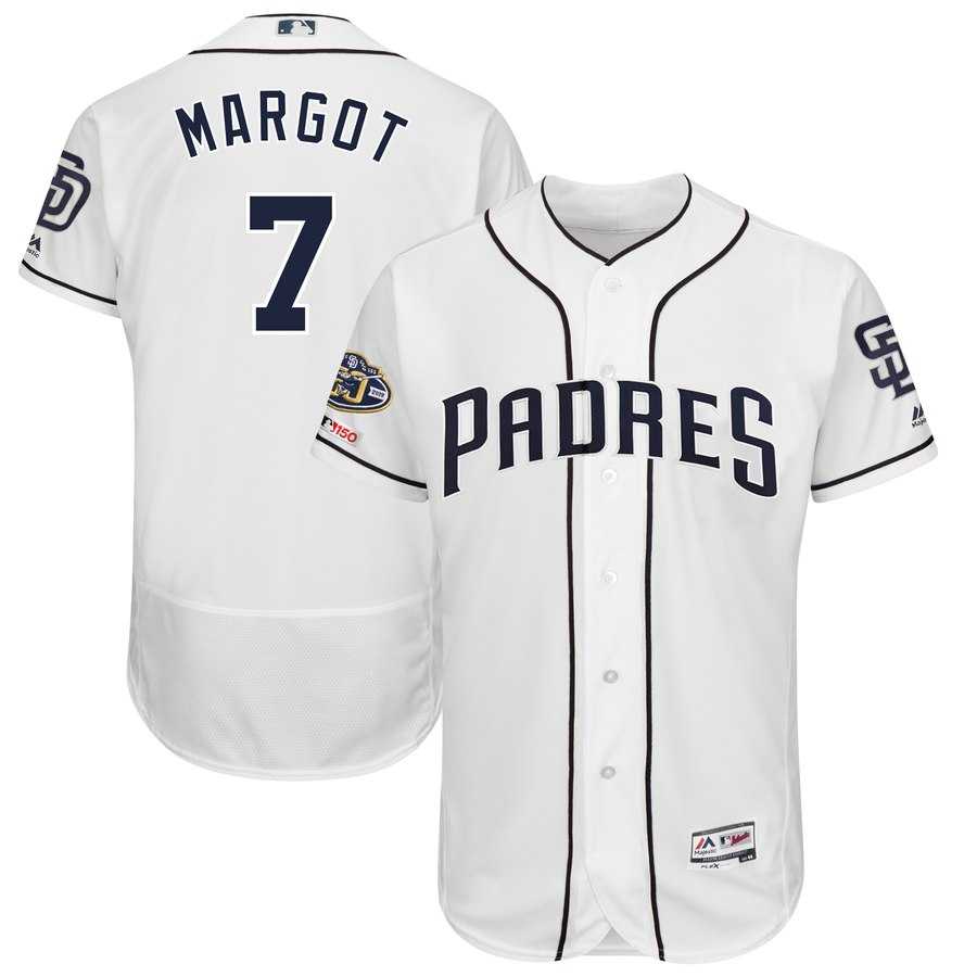 Padres 7 Manuel Margot White 50th Anniversary and 150th Patch FlexBase Jersey Dzhi,We sell and wholesale Padres 7 Manuel Margot White 50th Anniversary and 150th Patch FlexBase Jersey Dzhi on line form chian!