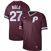 Phillies 27 Aaron Nola Red Throwback Jersey Dzhi,baseball caps,new era cap wholesale,wholesale hats