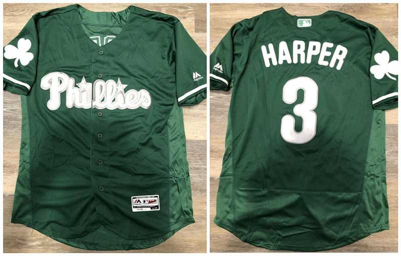 Phillies 3 Bryce Harper Green Flexbase Jersey,We sell and wholesale Phillies 3 Bryce Harper Green Flexbase Jersey on line form chian!