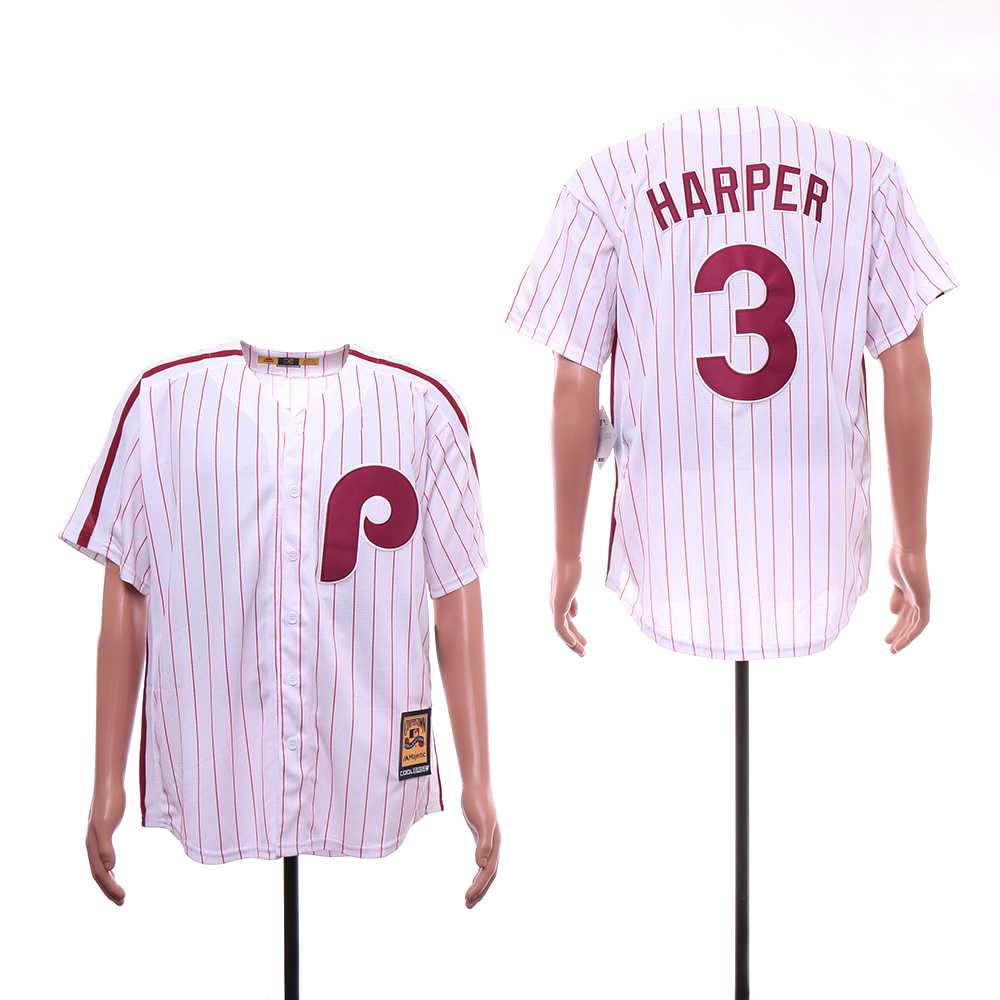 Phillies 3 Bryce Harper White Cooperstown Collection Jersey,We sell and wholesale Phillies 3 Bryce Harper White Cooperstown Collection Jersey on line form chian!