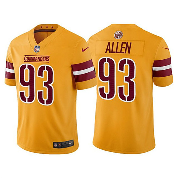 Men & Women & Youth Washington Commanders 93 Jonathan Allen Gold Vapor Untouchable Stitched Football Jersey,We sell and wholesale Men & Women & Youth Washington Commanders 93 Jonathan Allen Gold Vapor Untouchable Stitched Football Jersey on line form chian!