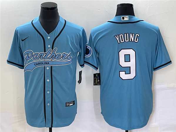 Men's Carolina Panthers #9 Bryce Young Blue With Patch Cool Base Stitched Baseball Jersey,We sell and wholesale Men's Carolina Panthers #9 Bryce Young Blue With Patch Cool Base Stitched Baseball Jersey on line form chian!