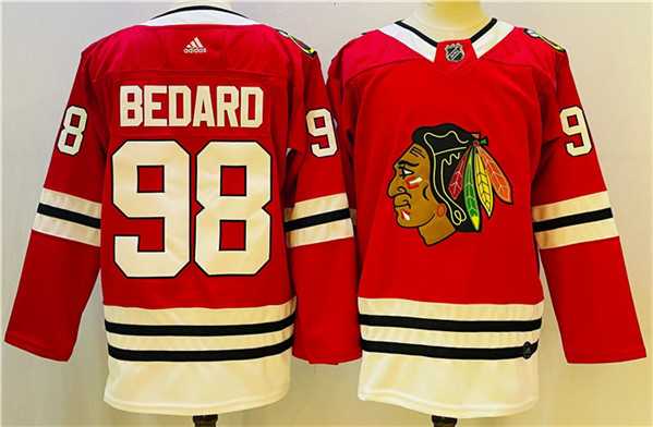 Men's Chicago Blackhawks #98 Connor Bedard Red Black Stitched Jersey,We sell and wholesale Men's Chicago Blackhawks #98 Connor Bedard Red Black Stitched Jersey on line form chian!