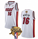 Men's Miami Heat #16 Caleb Martin White 2023 Finals Association Edition With NO.6 Patch Stitched Basketball Jersey Dzhi,baseball caps,new era cap wholesale,wholesale hats
