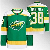 Men's Minnesota Wild #38 Ryan Hartman Green 2022-23 Reverse Retro Stitched Jersey Dzhi,baseball caps,new era cap wholesale,wholesale hats